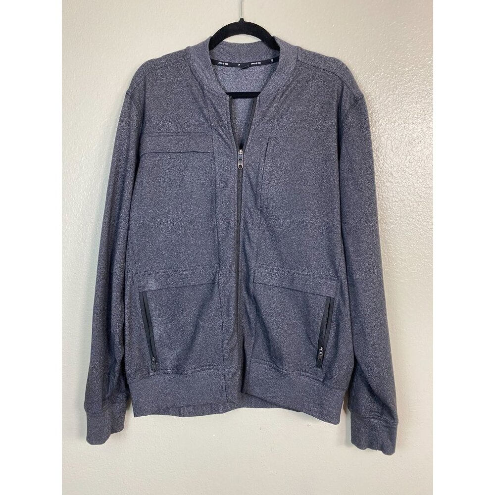 Public Rec Jacket Mens Large Crosstown All Day‎ Everyday Gray Zip Blade Collar